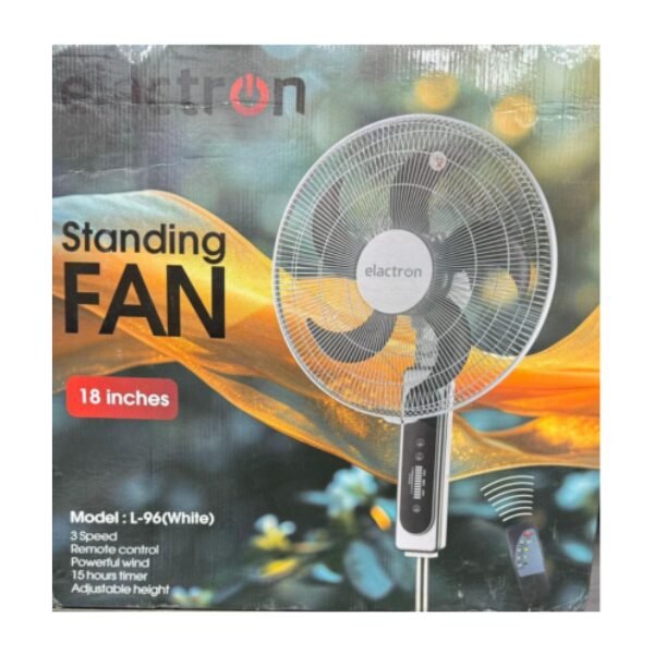 Ventilateur 18 Pouces Elactron Blanc L-96 avec Télécommande