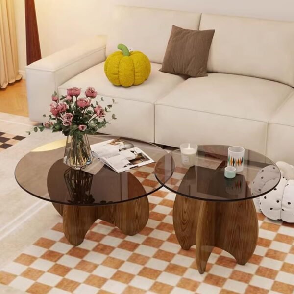 Table basse Rondes 2 Pièces Marron