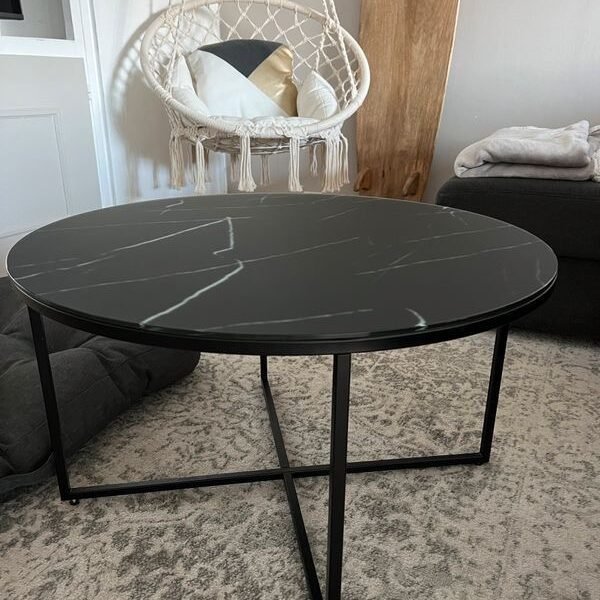 Table Basse Marbrée en Noire