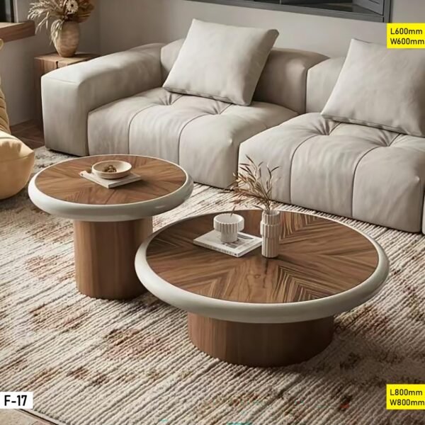 Table Basse Marron Beige 2 Pièces