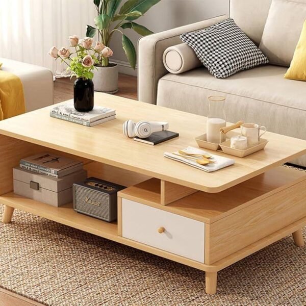 Table Basse en Bois Beige