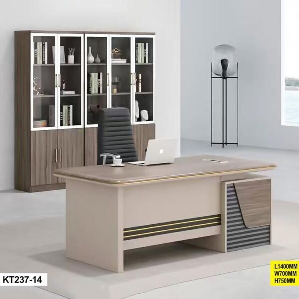 TABLE BUREAU BEIGE MARRON 1m40 KT237-14