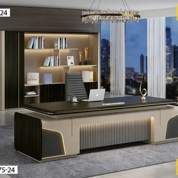 TABLE BUREAU 2m40 +BIBLIOTHEQUE KT1875-24+B002-24