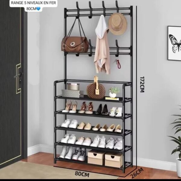 Étagère Chaussures 5 Niveaux en Fer