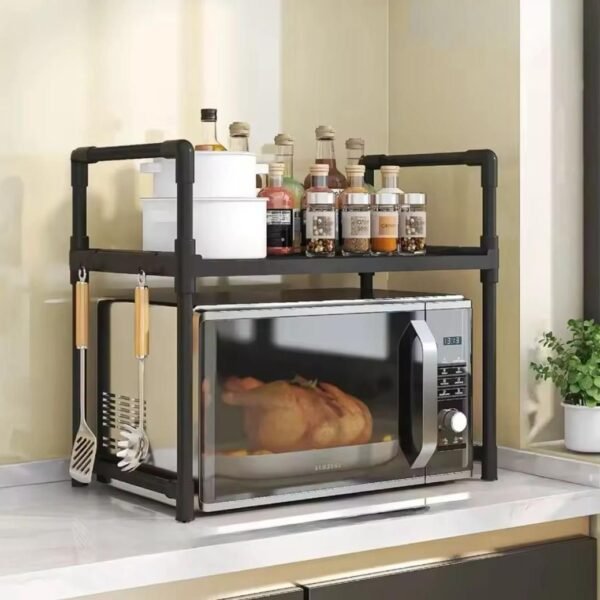 Etagère Micro ondes Un Niveaux en Fer Noir