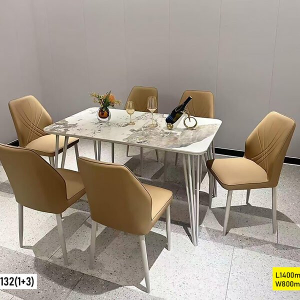 Table à Manger 6 Places en Marron