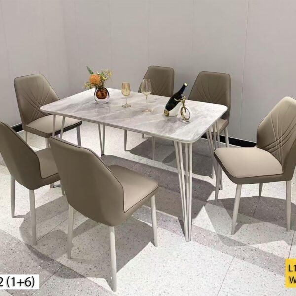 Table à Manger 6 Places en Beige P132