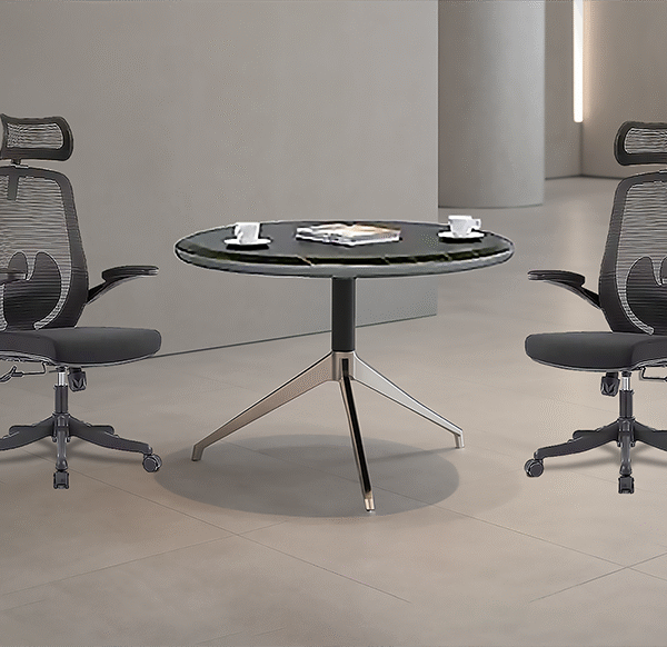 TABLE REUNION RONDE ET 2 FAUTEUILS