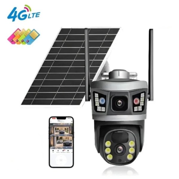 Caméra de surveillance 4G Solaire extérieure Dual Lens HD YM09-B / boite Blanc