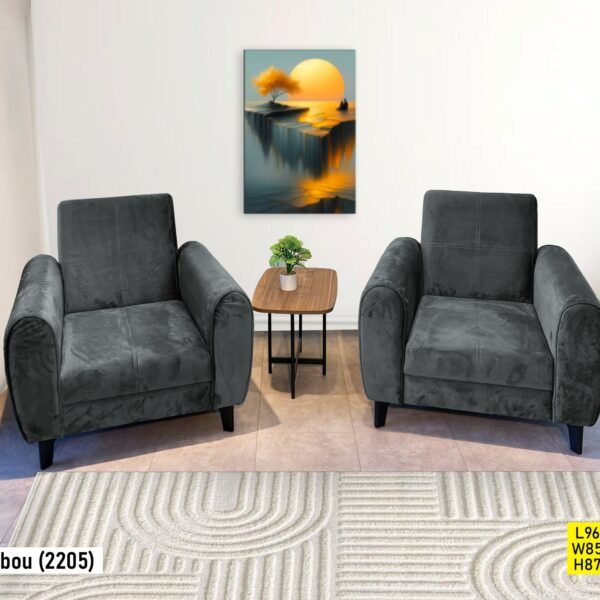 Fauteuil Club deux Places Gris