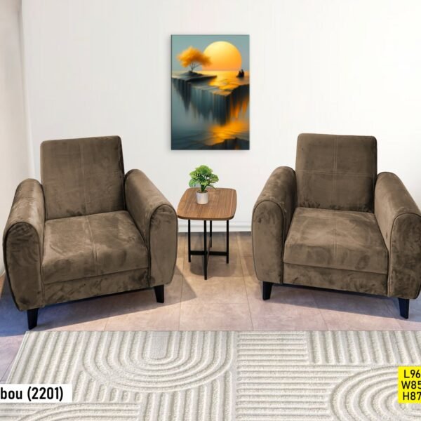 Fauteuil Club deux Places Taupe