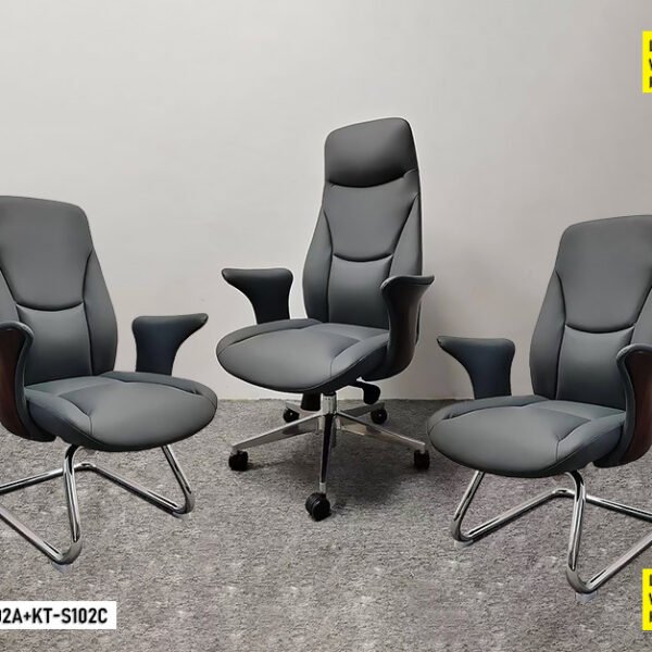 ENSEMBLE FAUTEUIL BUREAU PDG GRIS MARRON KTS-102AC