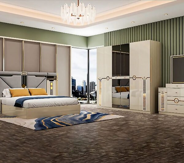 Chambre à Coucher Complet 3Places Beige Gris 9017#